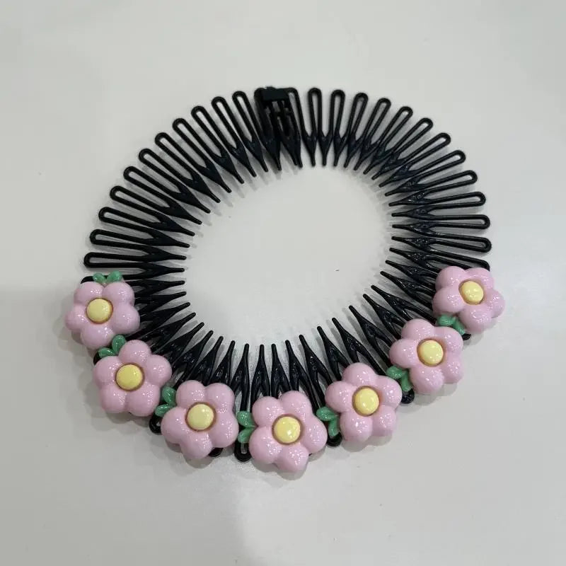 Y2K Star Heart Colorful Hair Comb Clips – Girls Hair Accessories Hair Comb Clip PLUSH big flower