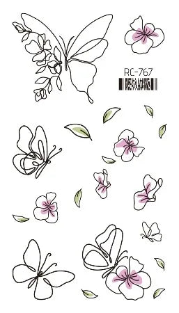 Pink Butterfly Temporary Tattoo Sticker – Waterproof Body Art Temporary Tattoo PLUSH RC-767