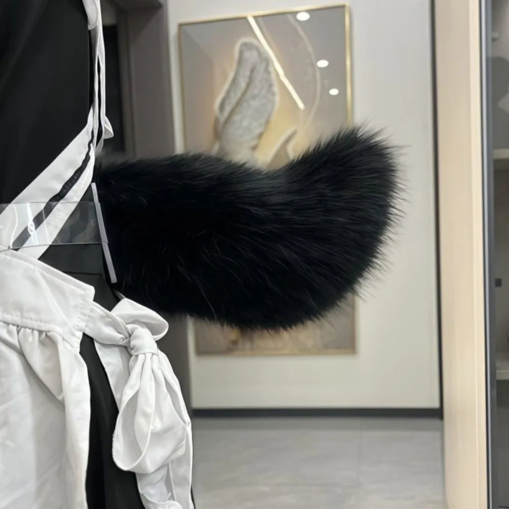 Electric Moving Cosplay Tail – Remote Control, USB Rechargeable Fur Cosplay Costume Tail PLUSH Black Option 1