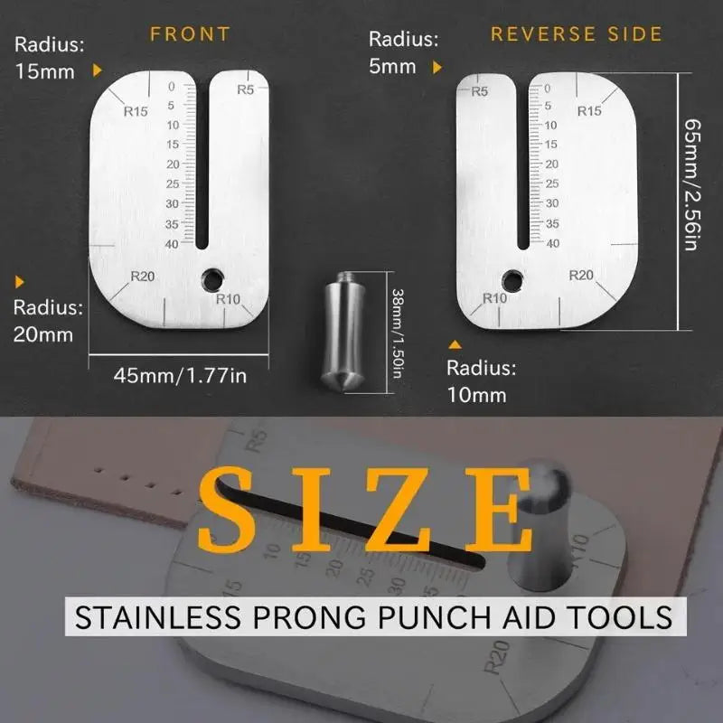 Leather Stitching Punch Aid Tool – Stainless Steel Prong Hook Leather Craft Tool PLUSH