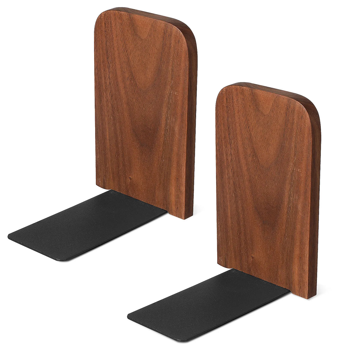 Wood Bookends 2pc Heavy Duty Nonslip Decorative Book Supports Decorative Bookends PLUSH