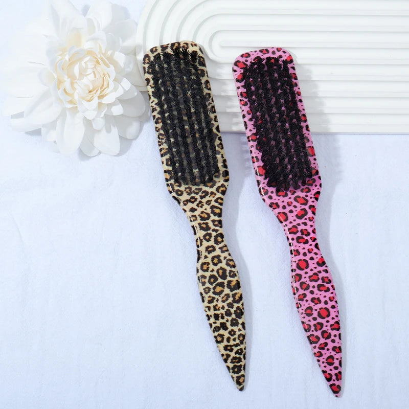 Boar Bristle Slick Back Hair Brush – Edge Control & Styling Hair Styling Brush PLUSH