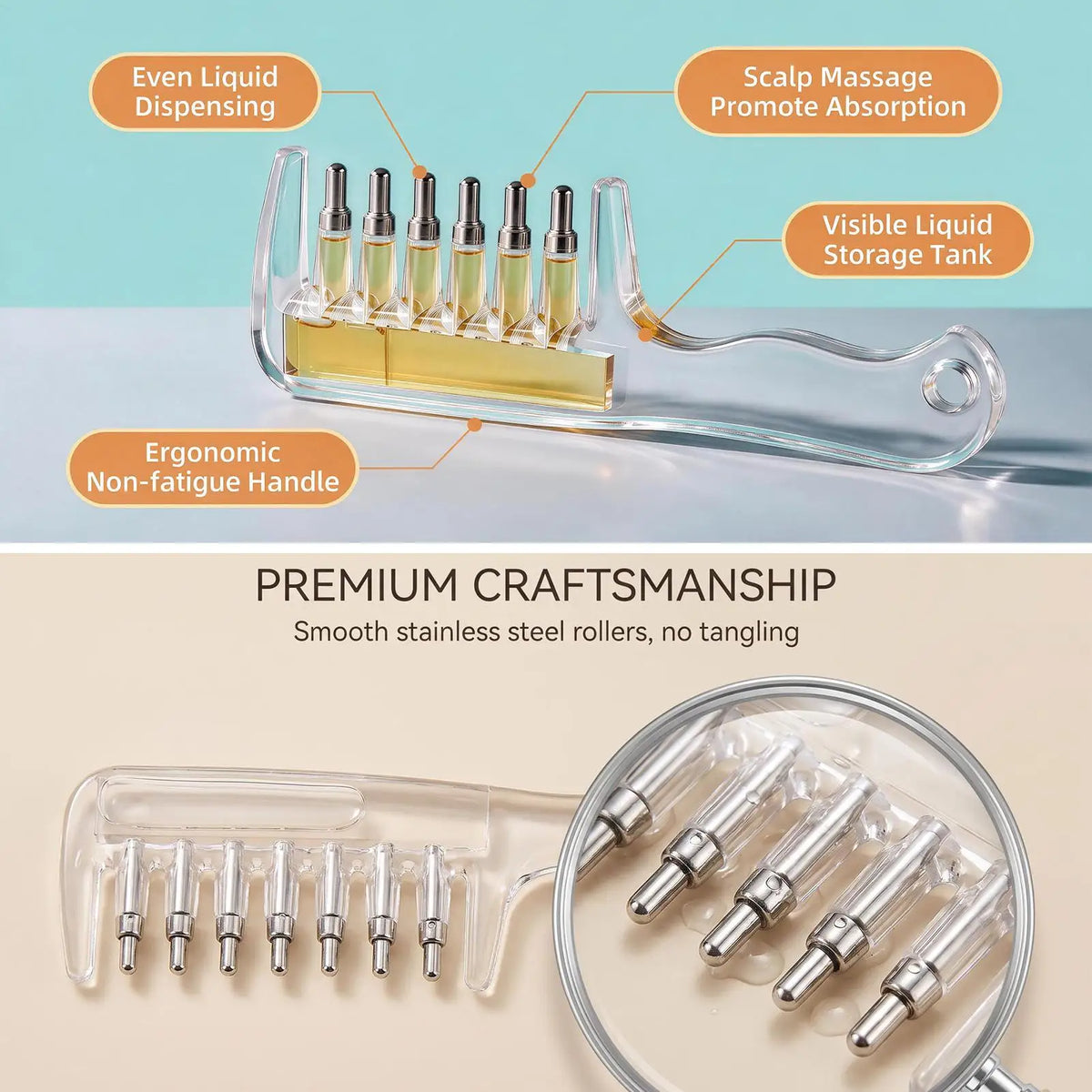 Scalp Oil Applicator Comb – Hair Serum Root Massage Tool Scalp Applicator Comb PLUSH