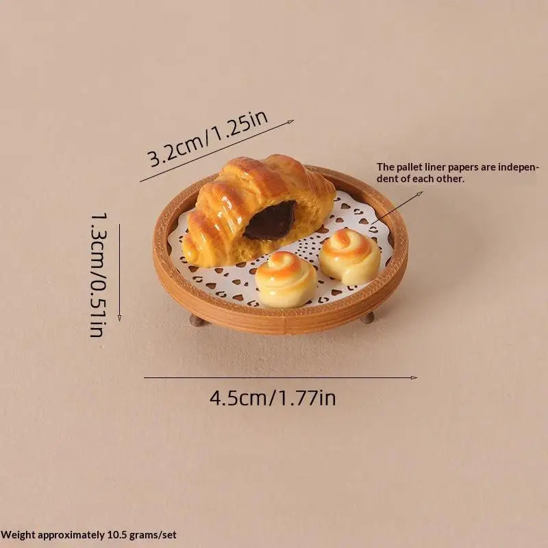 Miniature Coffee & Pastry Set – 1:12 Dollhouse Diorama Decor Dollhouse Accessory Set PLUSH A13