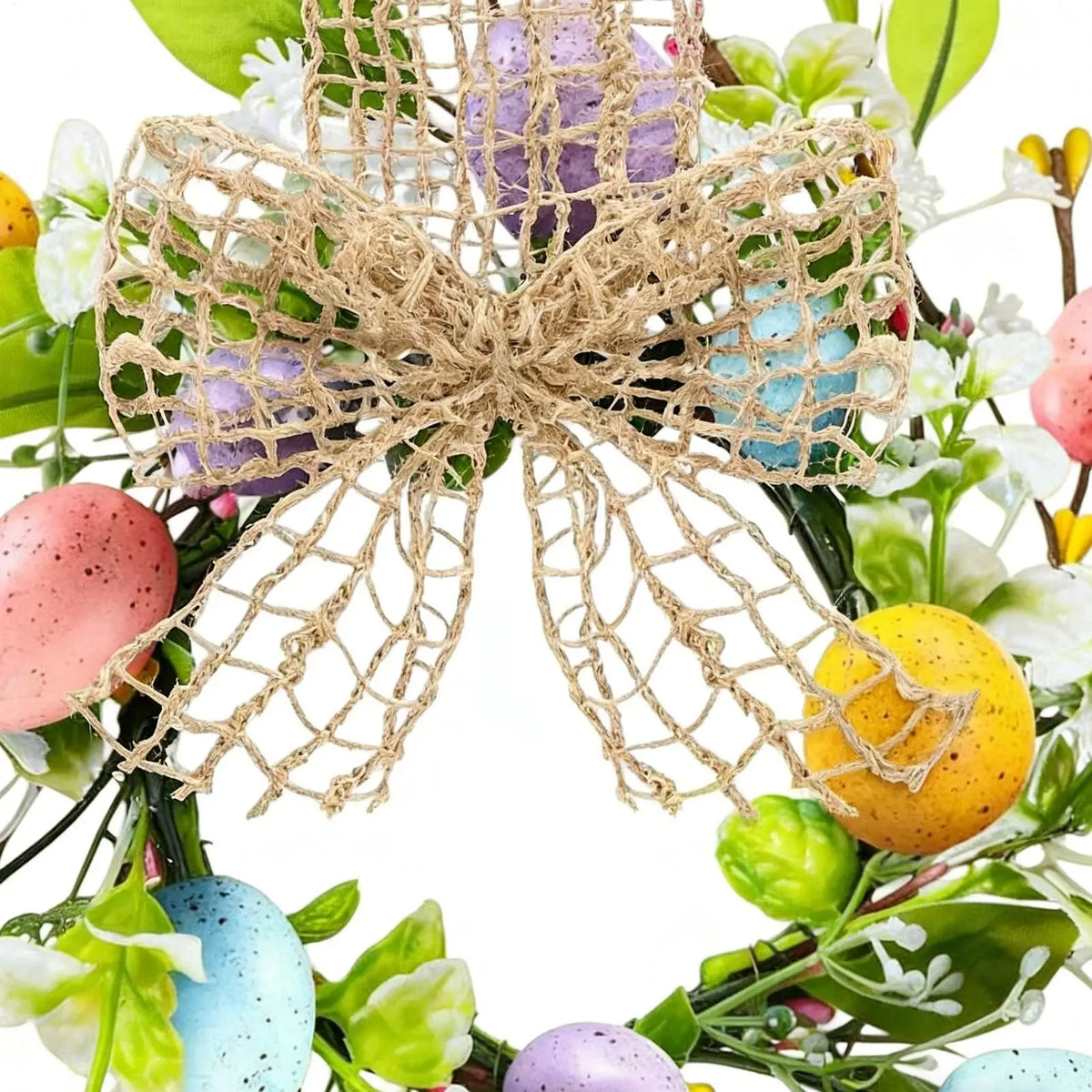Easter Wreath Colorful Eggs – Spring Garland Door Decor Easter Door Wreath PLUSH