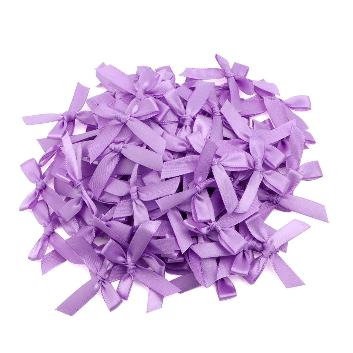 50pcs Satin Ribbon Bows 3.5x4cm – Multicolor DIY Decoration Ribbon Bows PLUSH Purple 3.5x4cm
