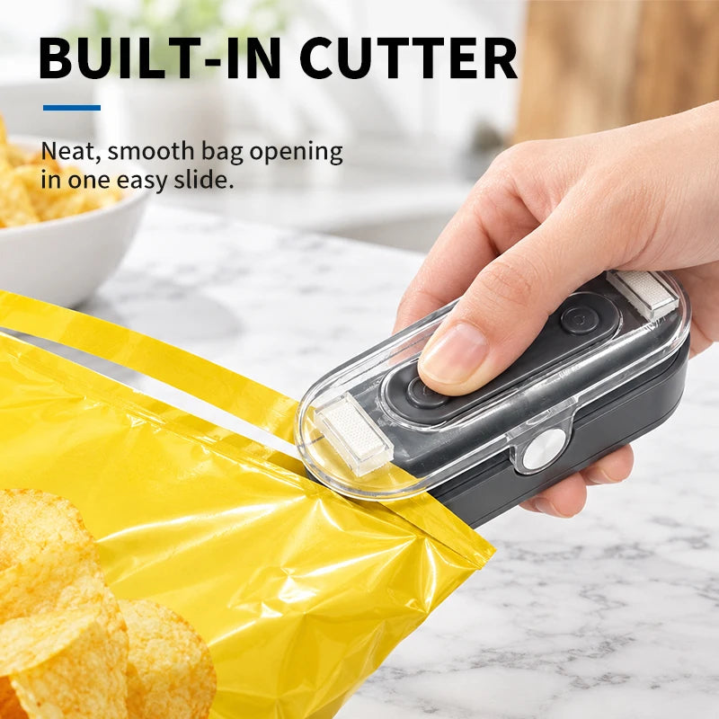 Mini Portable Bag Sealer – 2-in-1 Heat Seal & Cut Machine Bag Sealing Machine PLUSH