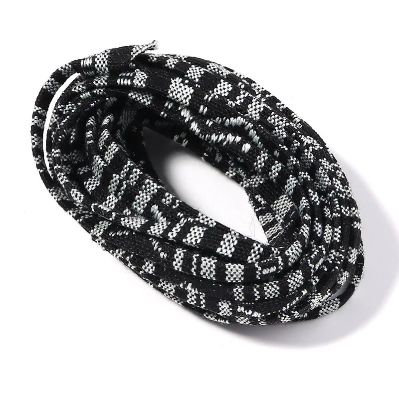 5 Yards 5mm Ethnic Woven Cotton Cord – Macrame & Bracelet Rope Craft Cord PLUSH black 5mm