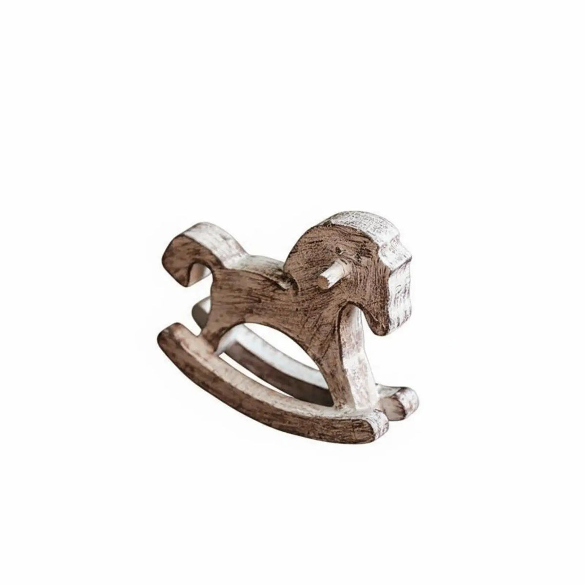 Wooden Rocking Horse Miniature Statue | Vintage Tabletop Décor Miniature Decorative Statue PLUSH