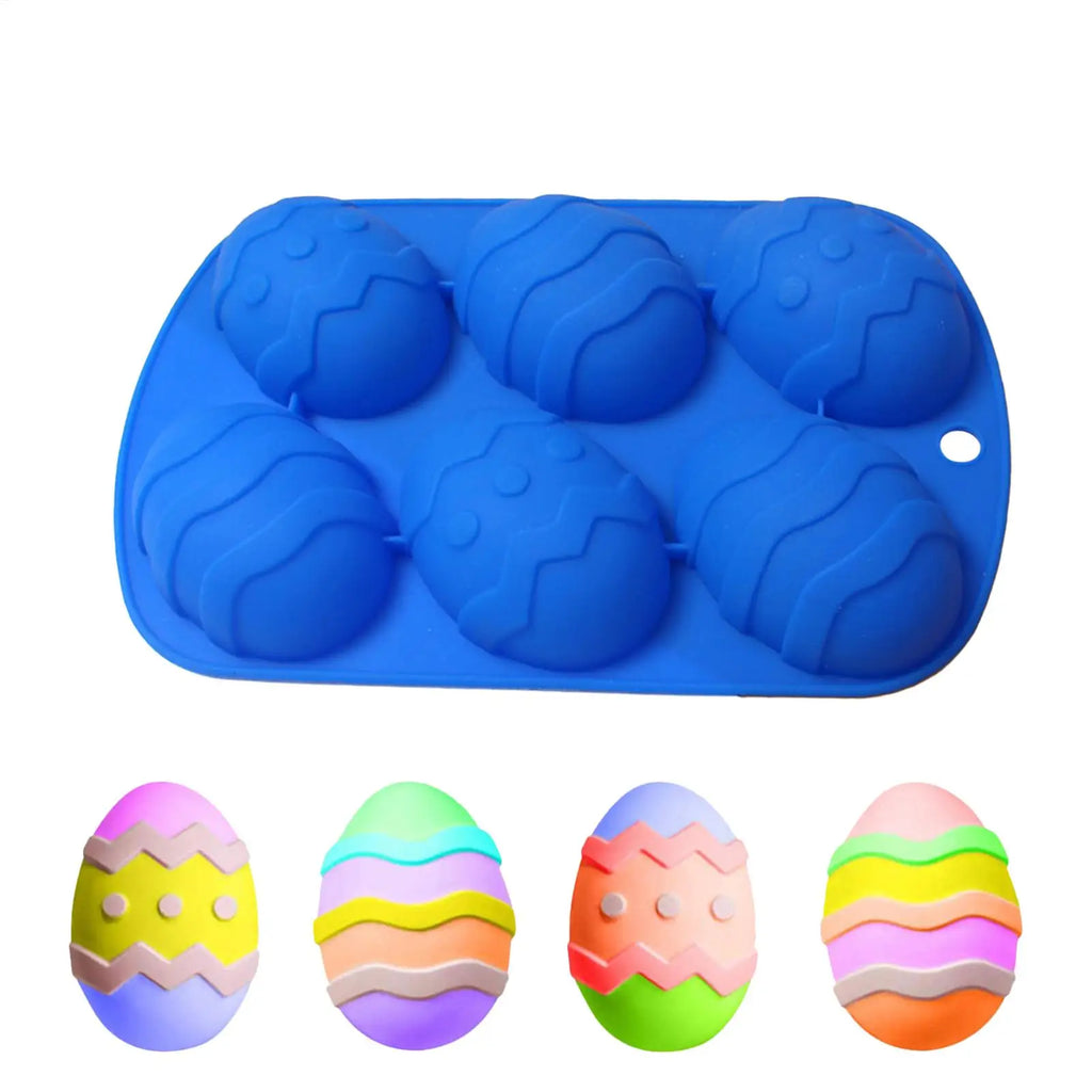 6-Cavity Easter Egg Silicone Mold – Chocolate & Candy Baking Silicone Baking Mold PLUSH