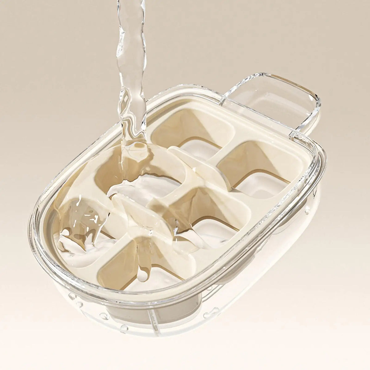 6-Grid Silicone Ice Cube Tray with Lid – Reusable Freezer Mold Silicone Ice Tray PLUSH