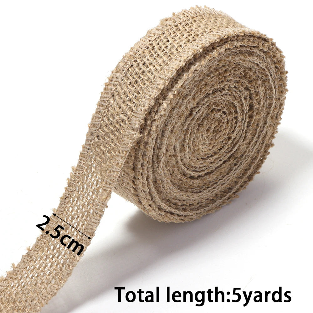 Rustic Jute Burlap Ribbon Natural Linen Webbing – DIY Crafts Craft Ribbon PLUSH 25mm