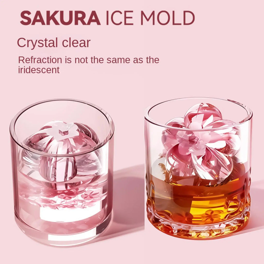 Flower Shape Ice Ball Mold – Reusable 2-Cavity Ice Tray Ice Ball Mold PLUSH