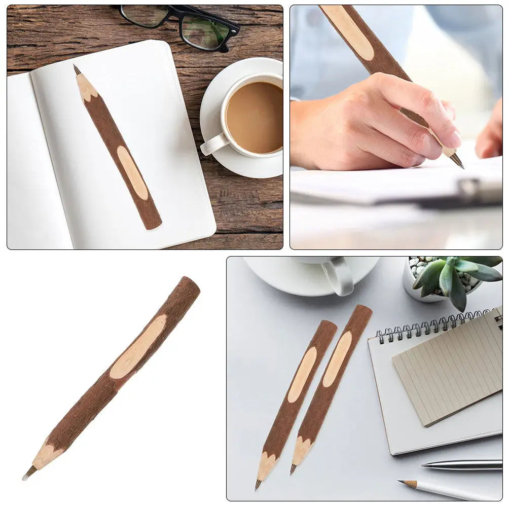 12pcs Wood Ballpoint Pens Natural Grain Black Ink | Bulk Set Wood Ballpoint Pens PLUSH