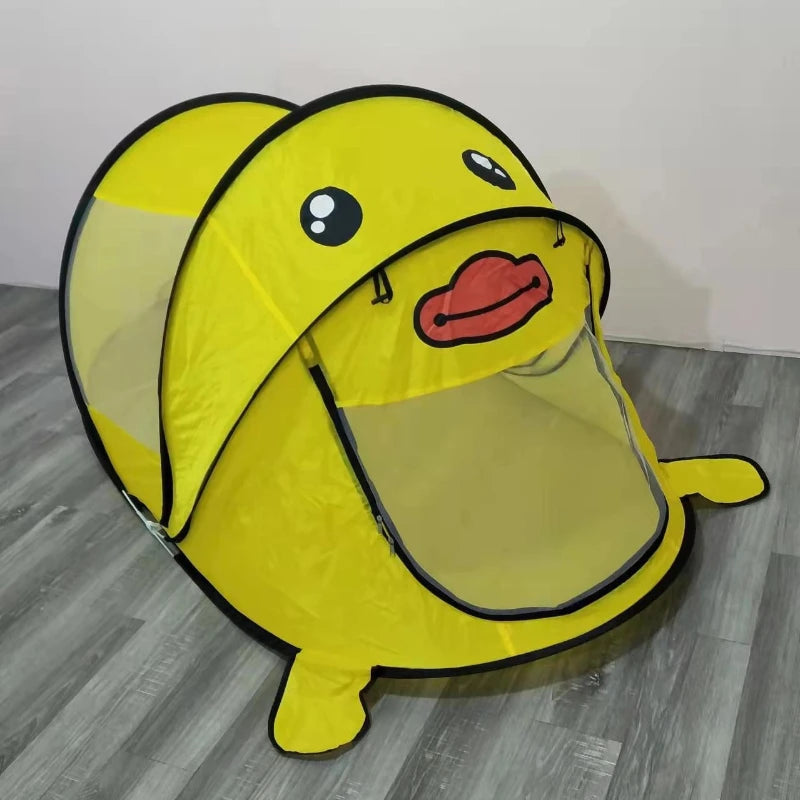 Kids Pop Up Play Tent – Breathable Mesh Indoor Outdoor Playhouse Kids Play Tent PLUSH yellow duck 100x182x80cm