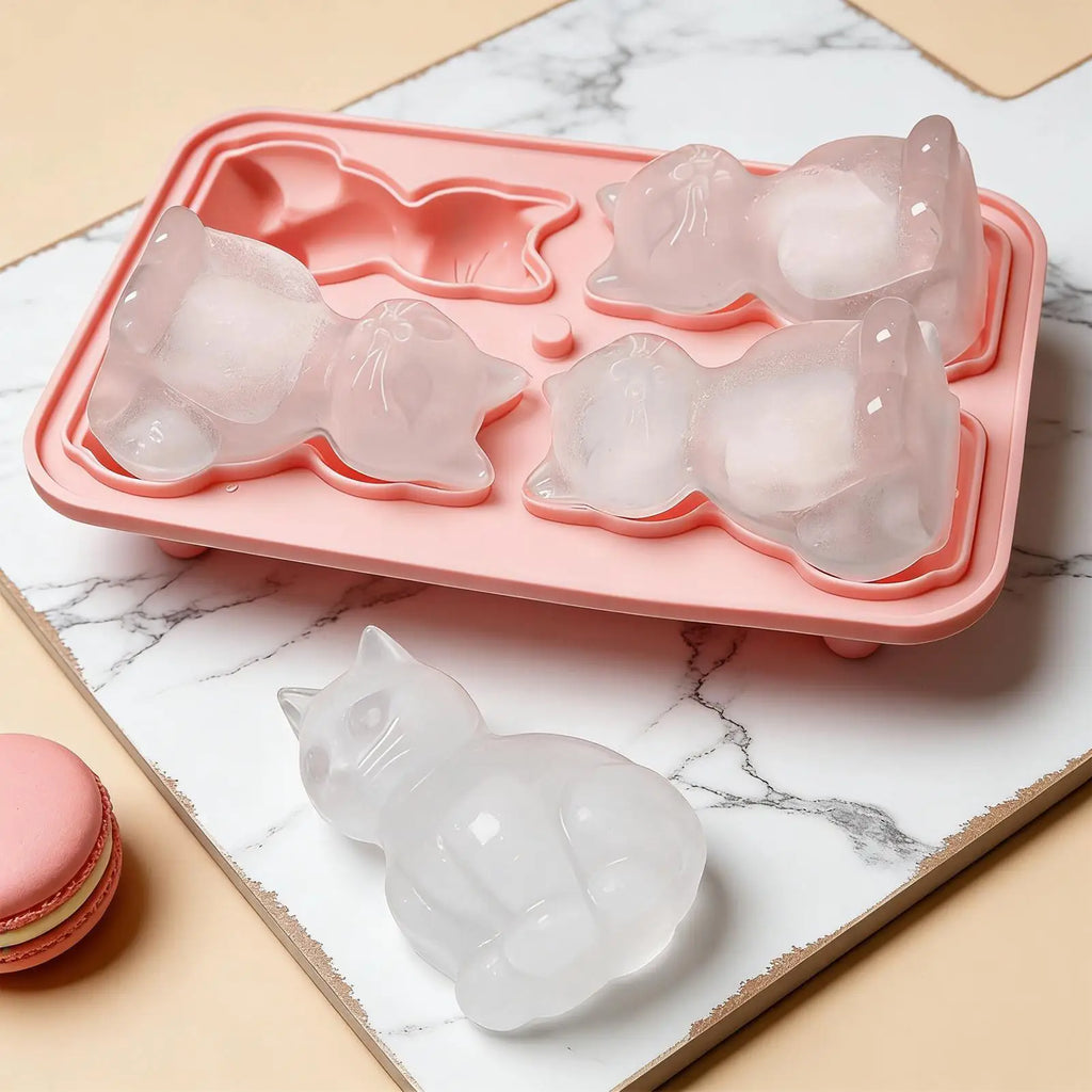 3D Cat Silicone Ice Cube Tray – Easy Release Ice Mold Silicone Ice Mold PLUSH