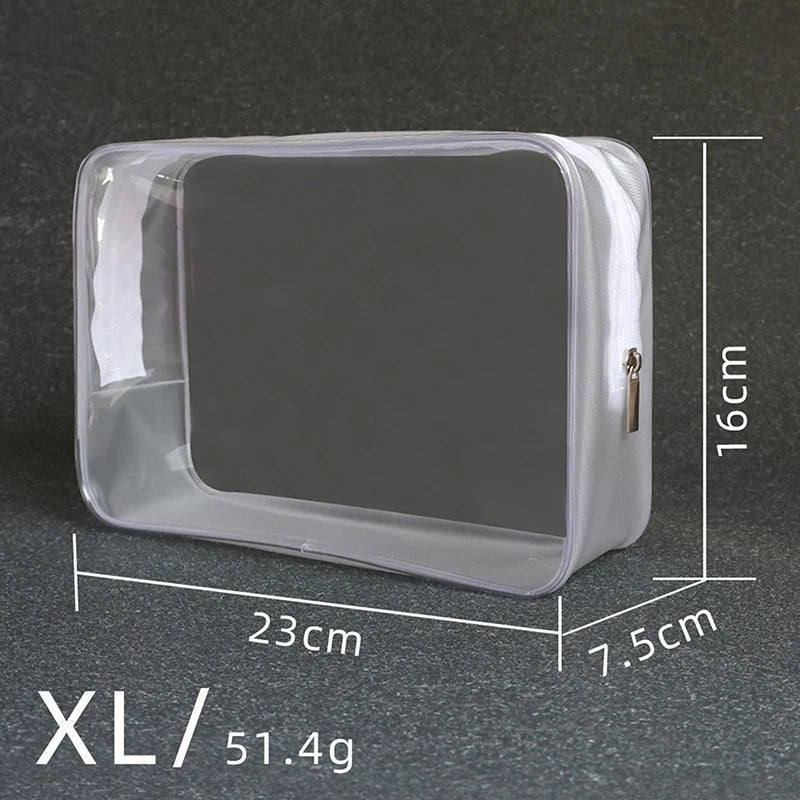 Clear PVC Travel Cosmetic Bag – Transparent Makeup Organizer Cosmetic Travel Bag PLUSH XL