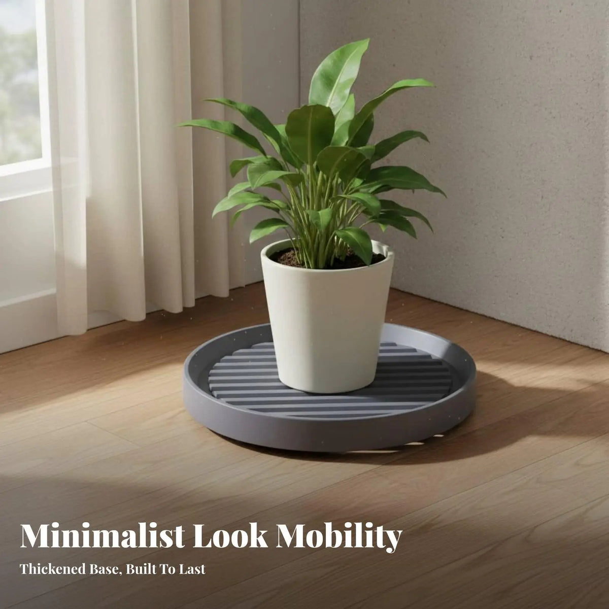 Rolling Plant Stand on Wheels with Brakes – Heavy Pot Tray Rolling Plant Stand PLUSH