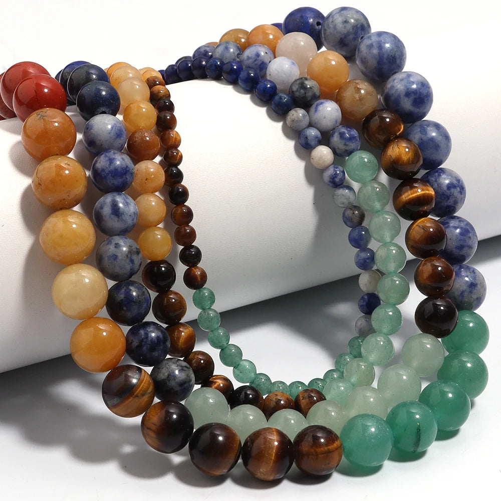 Seven Chakra Mixed Natural Stone Spacer Beads | DIY Jewelry Natural Stone Beads PLUSH