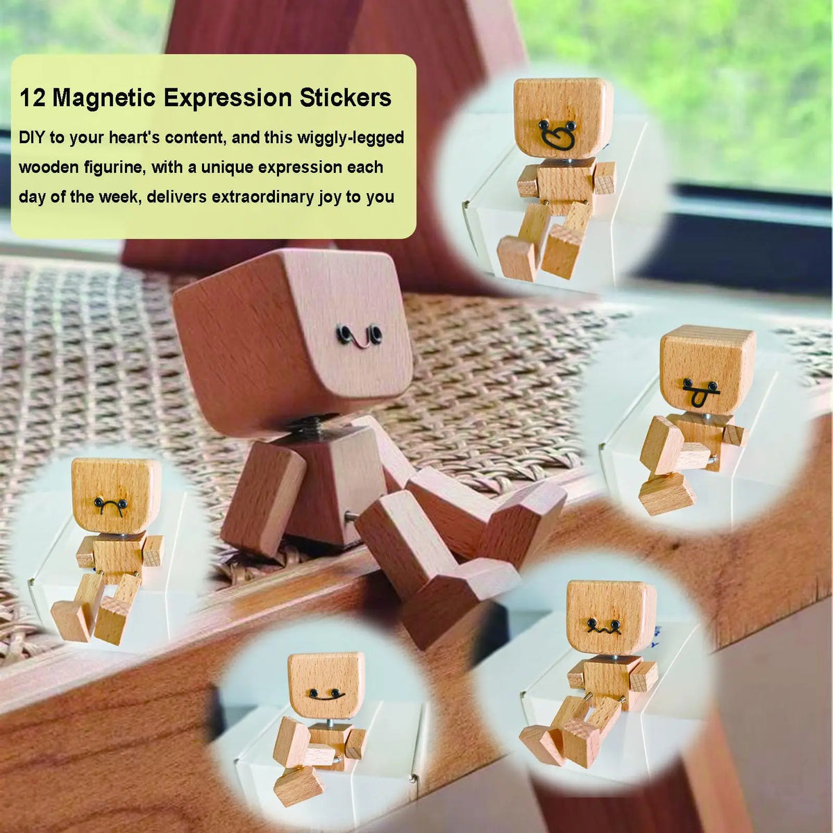 Wooden Shaking Man Figurine – Funny Desktop Sculpture Ornament Wooden Figurine Ornament PLUSH
