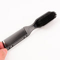 Double-Sided Beard Comb Brush – Professional Barber Styling Tool Beard Comb Brush PLUSH black