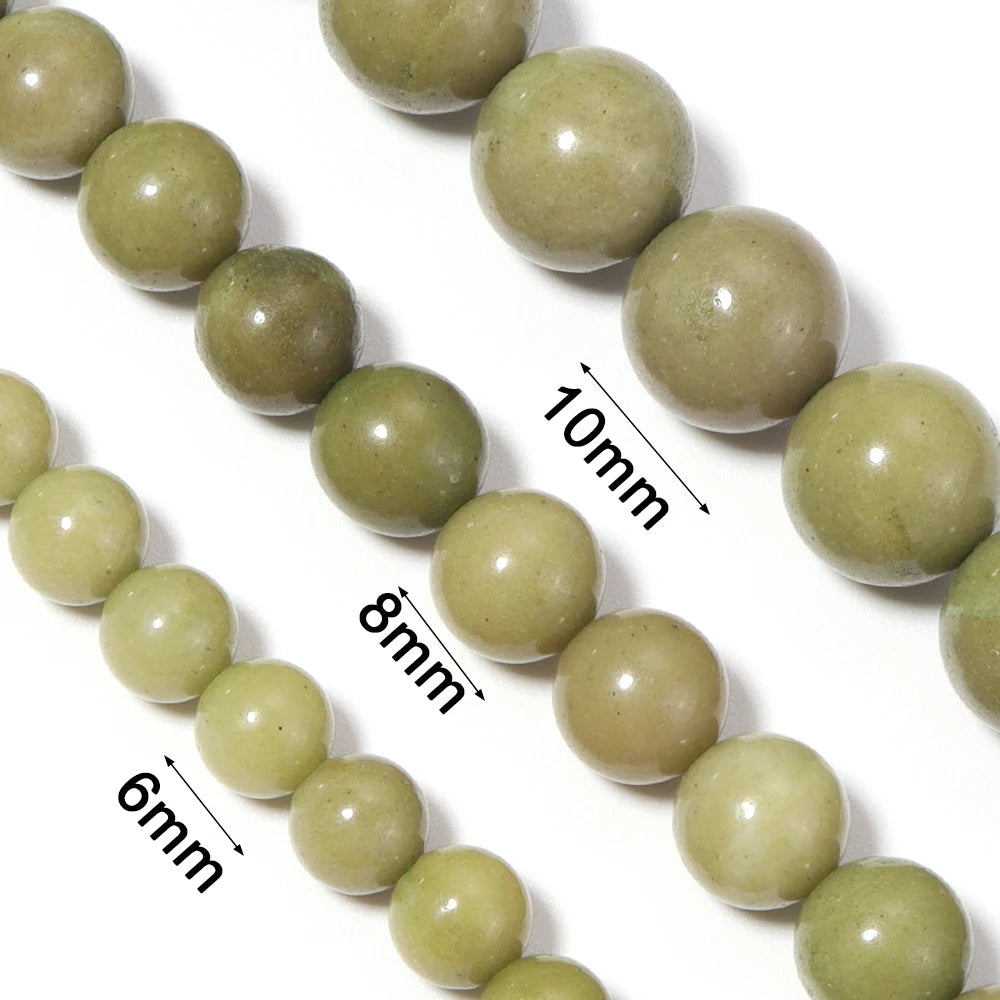 Dark Avocado Green Natural Stone Beads 6/8/10mm DIY Jewelry Natural Stone Beads PLUSH