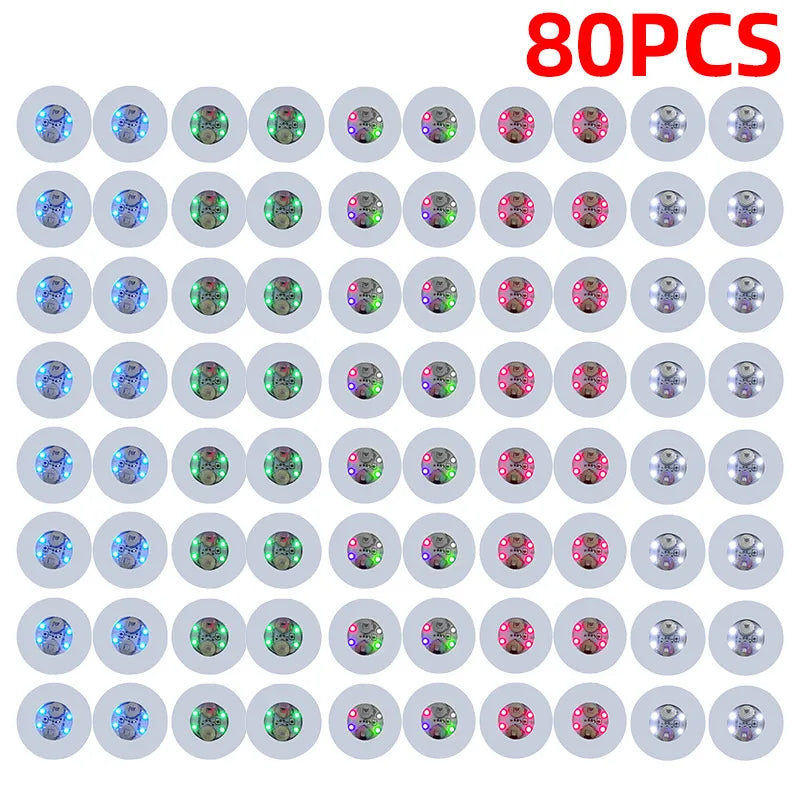 LED Luminous Bottle Coasters 6cm – Party Bar Wedding Decor LED Party Coaster PLUSH 80PCS 5Colors 6cm