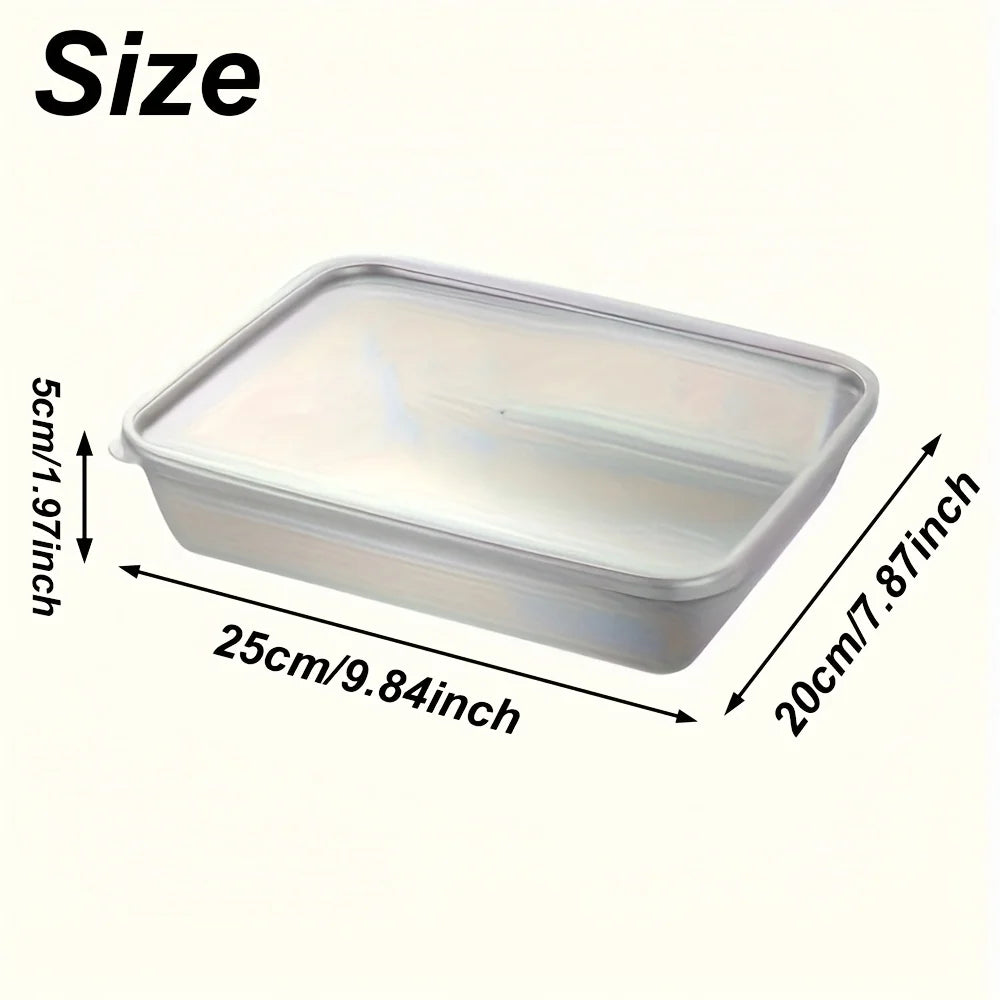 6-Pc Stainless Steel Square Food Storage Containers with Lids Food Storage Containers PLUSH