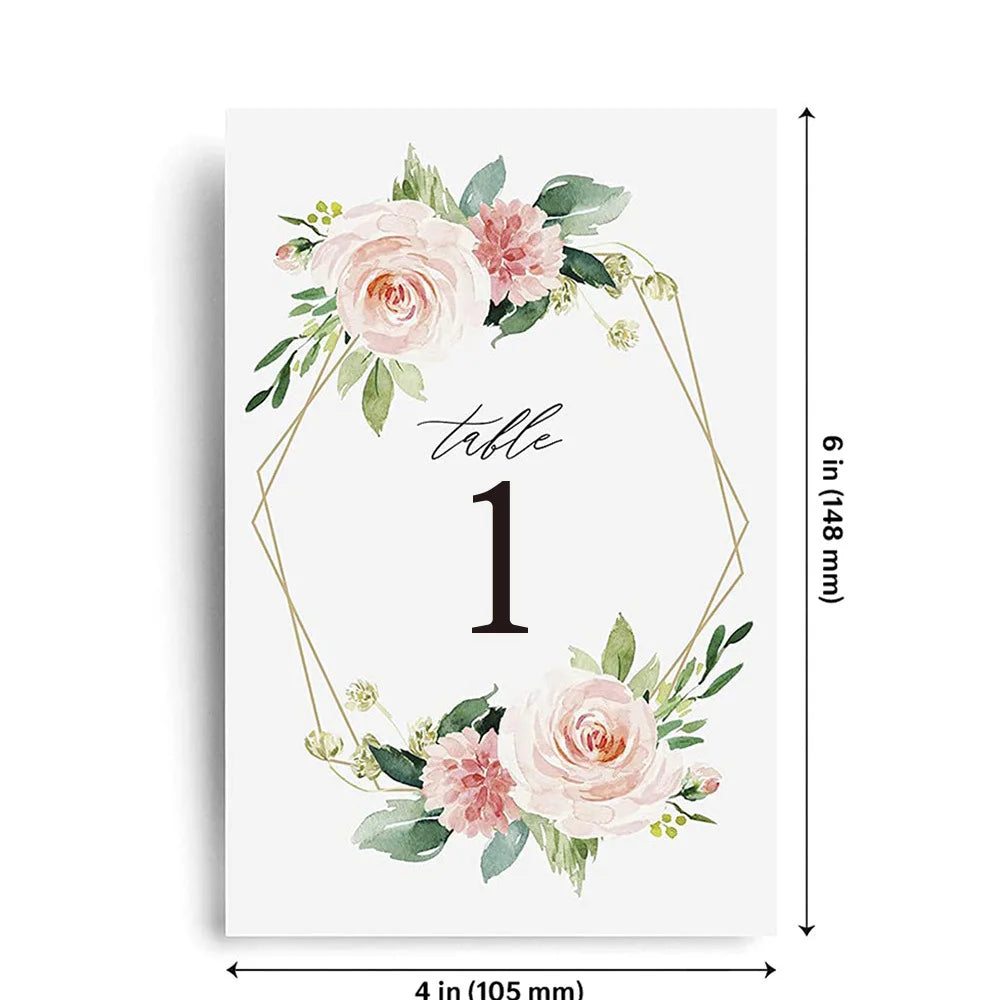 26 Pcs Wedding Table Numbers 4x6 In – Rustic Floral 0–25 Wedding Table Numbers PLUSH