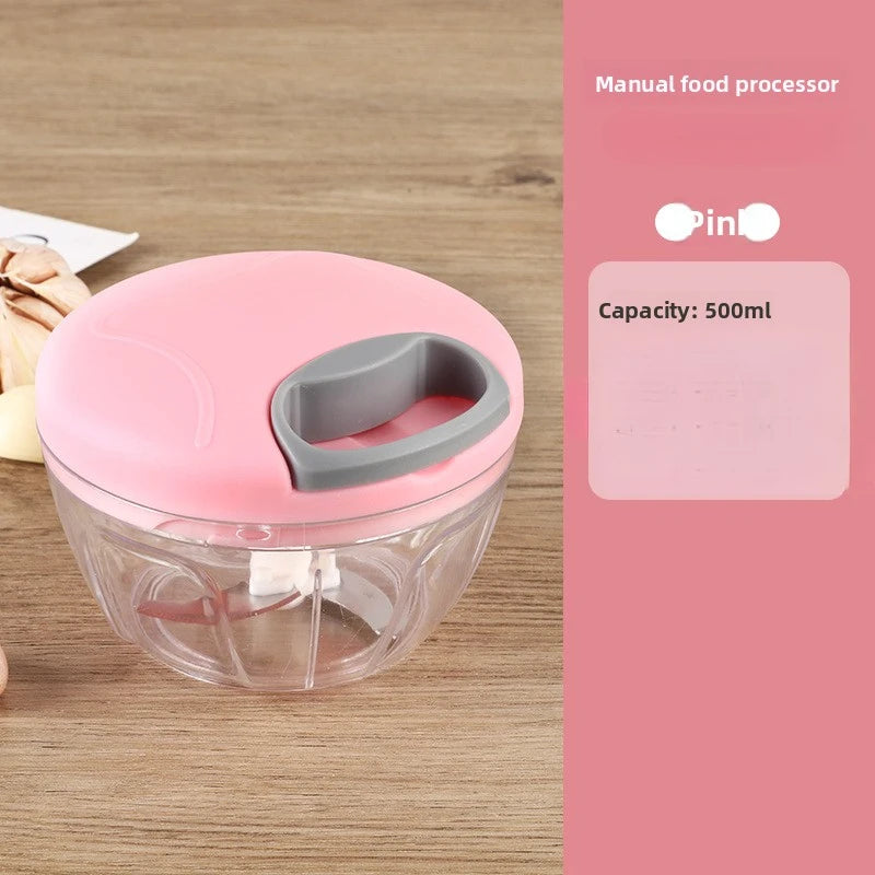 Manual Food Chopper – Hand-Pull Vegetable & Meat Slicer Manual Food Chopper PLUSH Pink