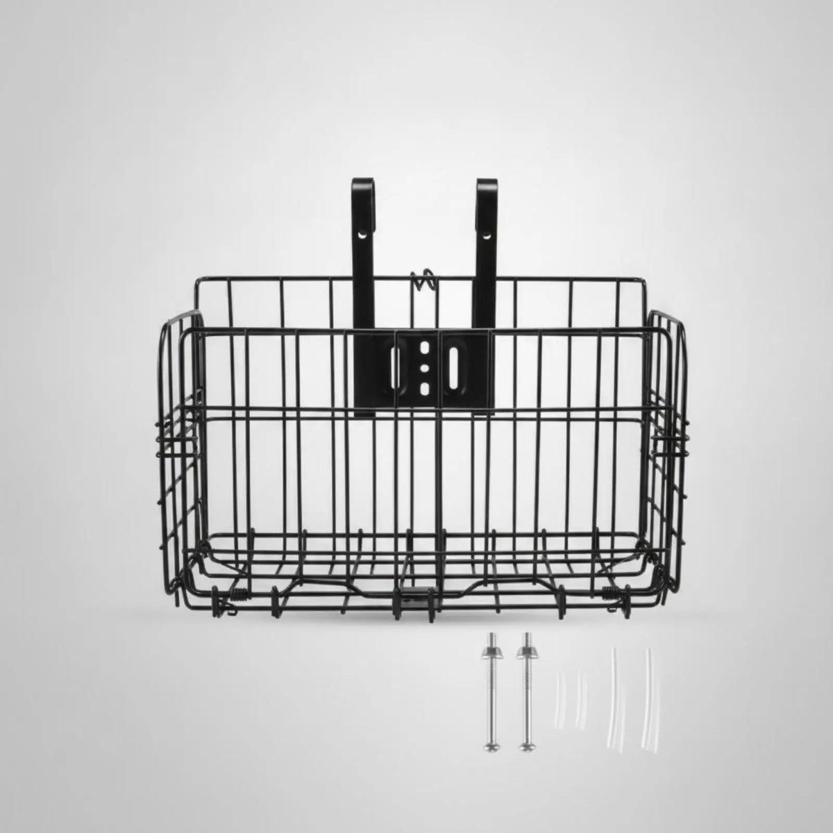 Foldable Steel Wire Bike Basket with Mounting Brackets Bicycle Basket PLUSH