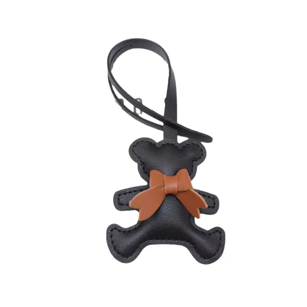 Bow Bear Keychain – Cute PU Leather Keyring & Bag Charm Fashion Keychain Charm PLUSH