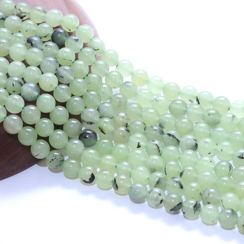 Green Prehnite Stone Beads 4–10mm Round Smooth Natural Loose Beads Natural Stone Beads PLUSH