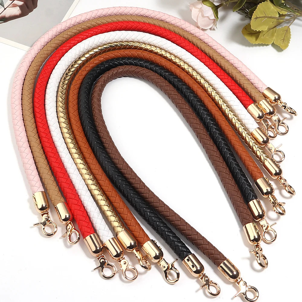 PU Leather Braided Bag Shoulder Strap with Lobster Clasp 30/60cm Bag Replacement Strap PLUSH