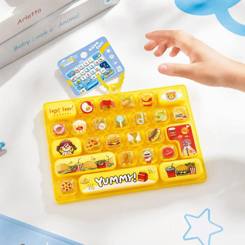 Animals Cartoon Keyboard Keychain – 26 Keys Fidget Toy Fidget Keychain Toy PLUSH