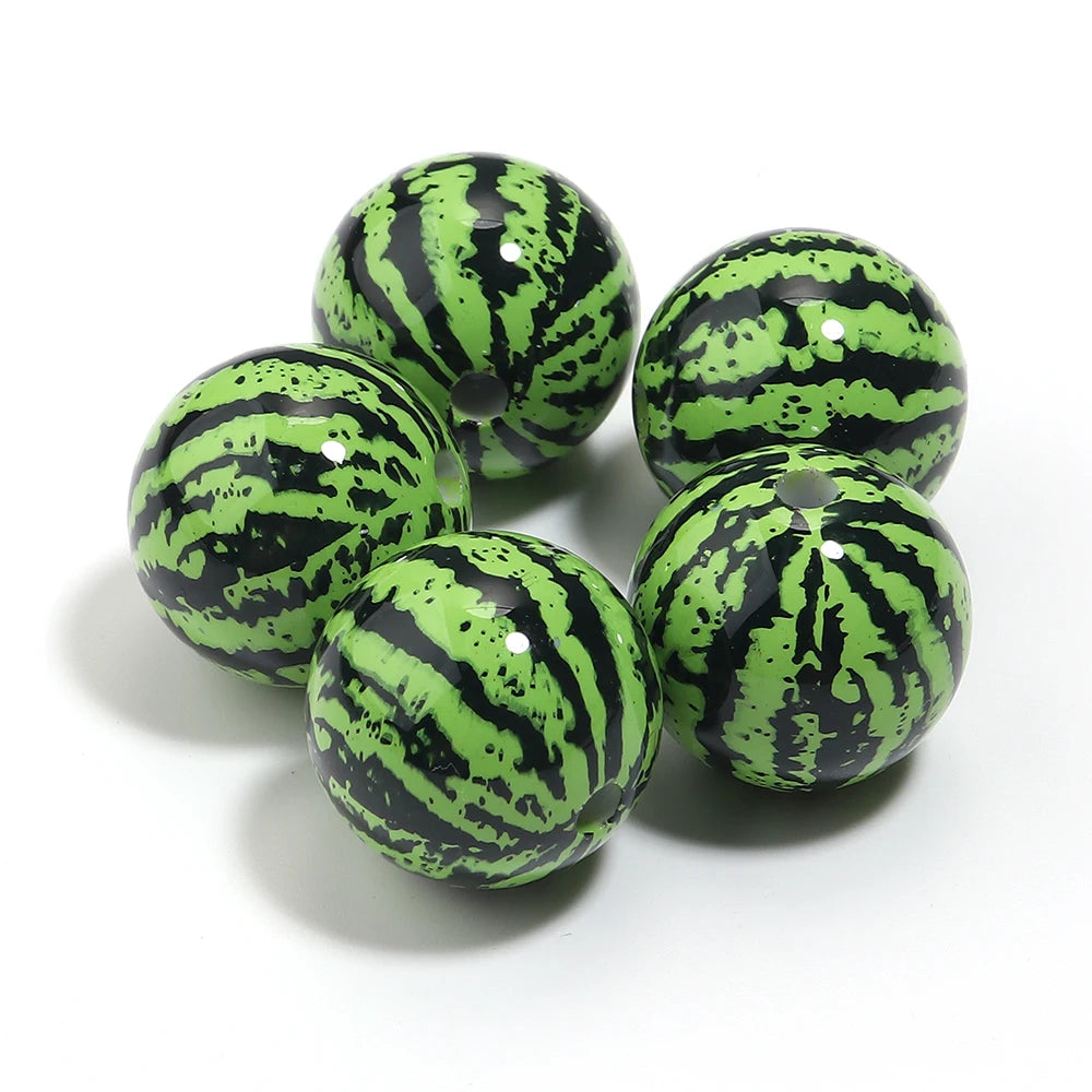 Watermelon Acrylic Fruit Spacer Beads – DIY Jewelry 5-10pcs Acrylic Spacer Beads PLUSH 20mm 5pcs