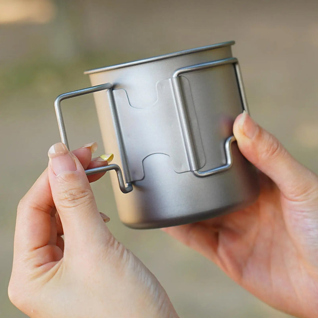 420ml Titanium Gooseneck Camping Kettle | Folding Handle Camping Kettle PLUSH