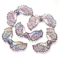 5pcs AB Angel Wings Acrylic Spacer Beads – DIY Jewelry Making Acrylic Spacer Beads PLUSH gray purple