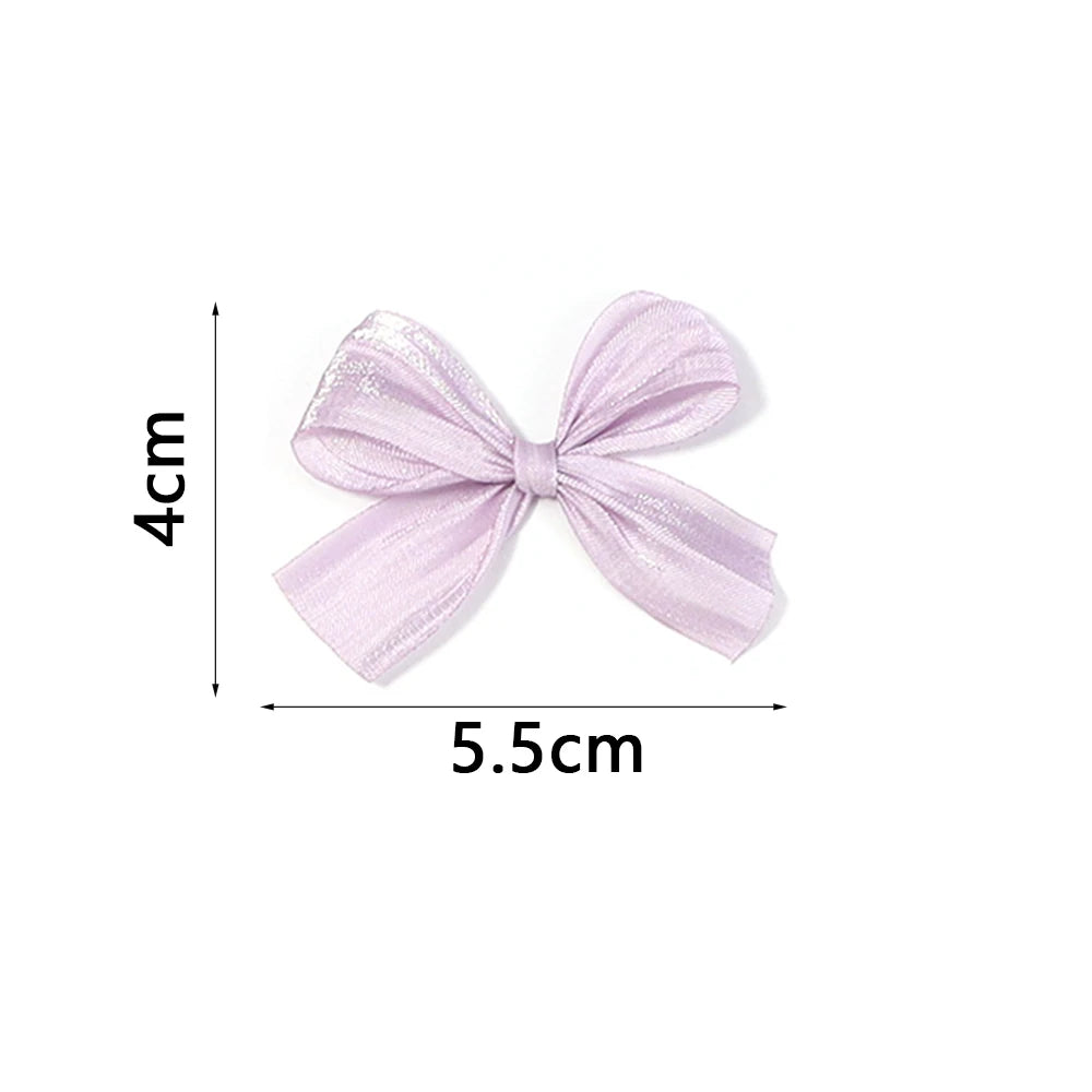 10pcs Pleated Satin Ribbon Bows – DIY Wedding & Hair Decor Satin Ribbon Bows PLUSH