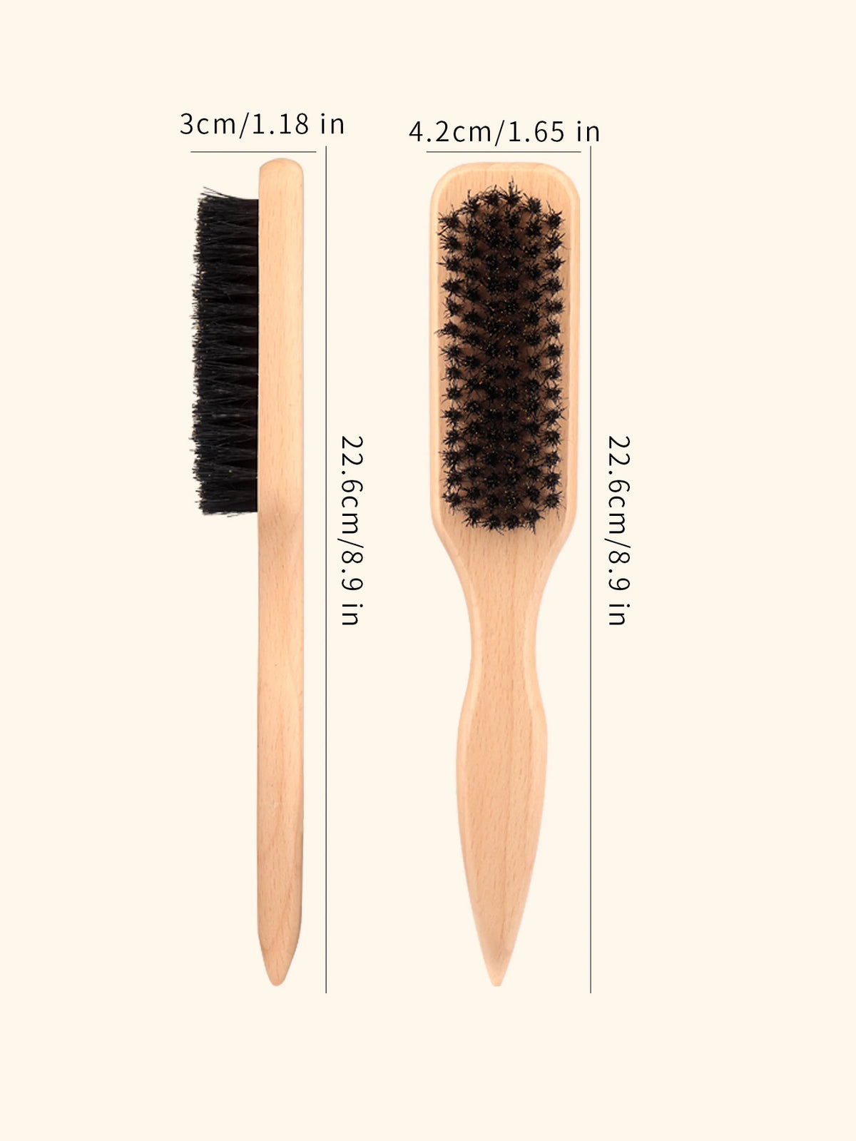 Boar Bristle Slick Back Hair Brush – Ponytail, Bun & Edge Control Hair Styling Brush PLUSH