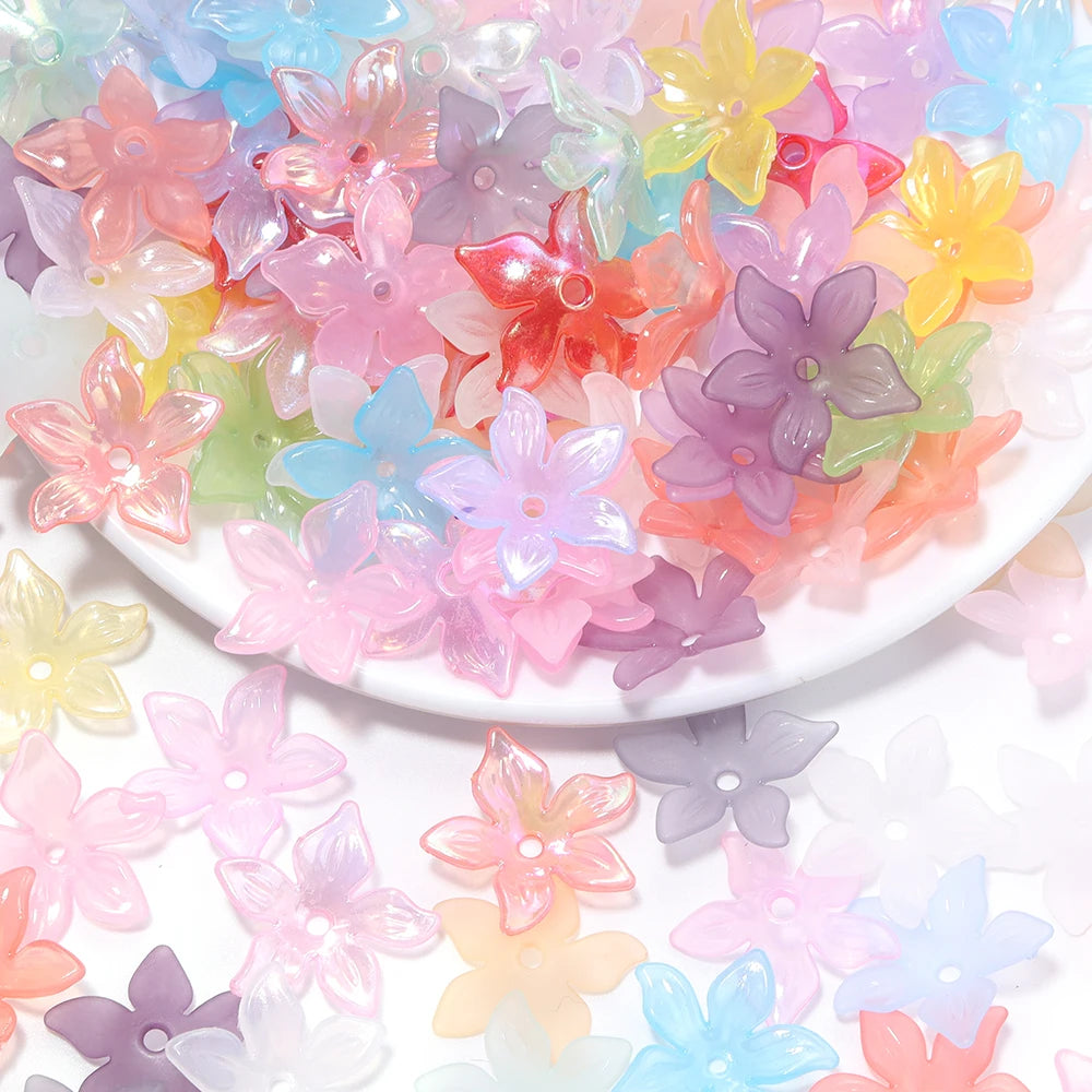 100pcs 20mm Acrylic Flower Bead Caps – DIY Jewelry Making Acrylic Flower Beads PLUSH