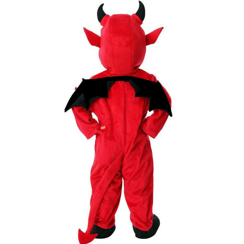 Kids Halloween Vampire Demon Costume – Hooded Red Bat Cape Kids Halloween Costume PLUSH