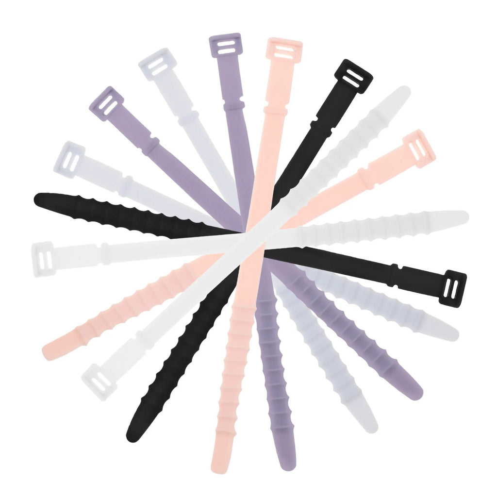 10-Pack Reusable Silicone Zip Ties – Cable Organizer Home & Office Cable Management Ties PLUSH